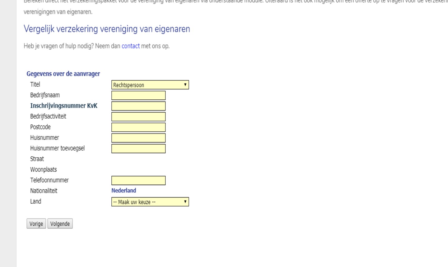 aanvragen verzekeringspakket vve